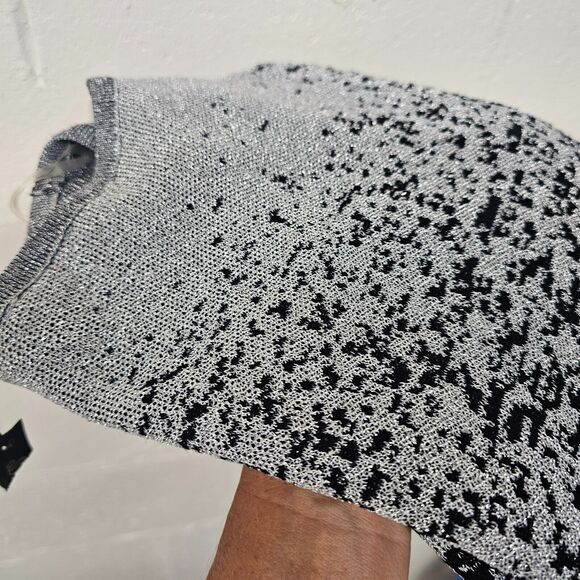 Alison Andrews Womens Sweater Dress Size 1X Metallic Ombre Glam Event Silver - Picture 10 of 11